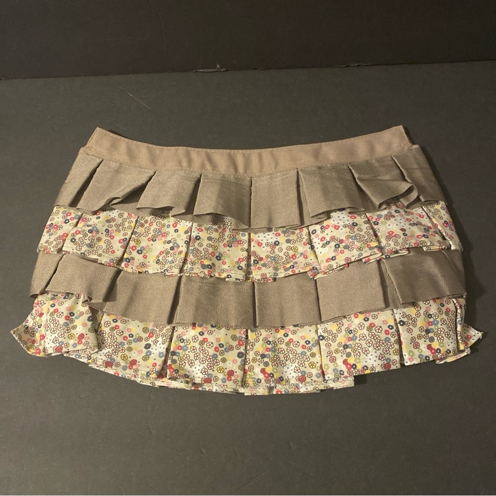 THIRTY-ONE Purse Skirt - Gray and Floral Ruffled EXCELLENT CONDITION